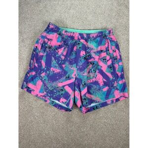 Bird Dogs Men's Medium Shorts Purple Pink Green‎ Abstract Athletic Casual Boom M